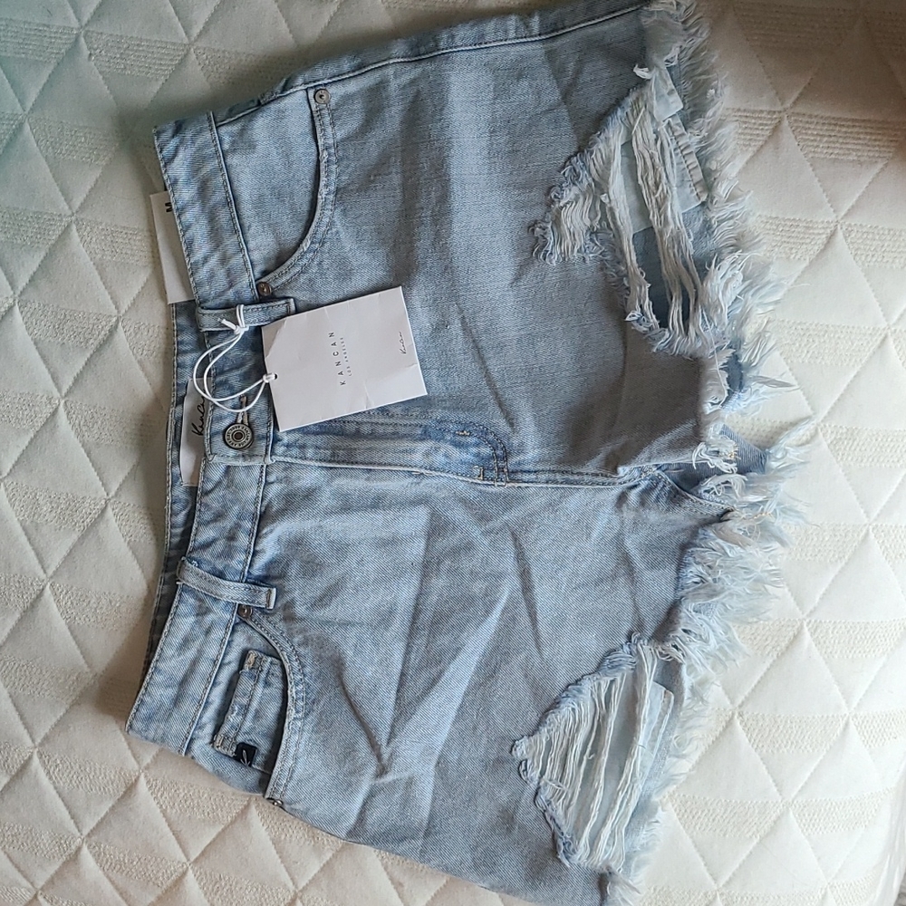 KanCan High Rise Distressed Shorts